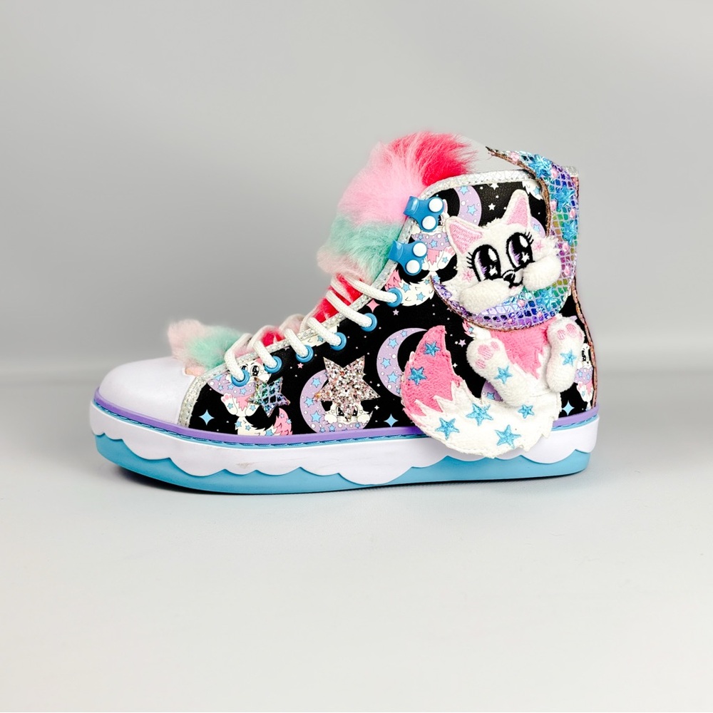 Irregular Choice Planetarium Sneakers | Star Cat High Tops | Faux Fur